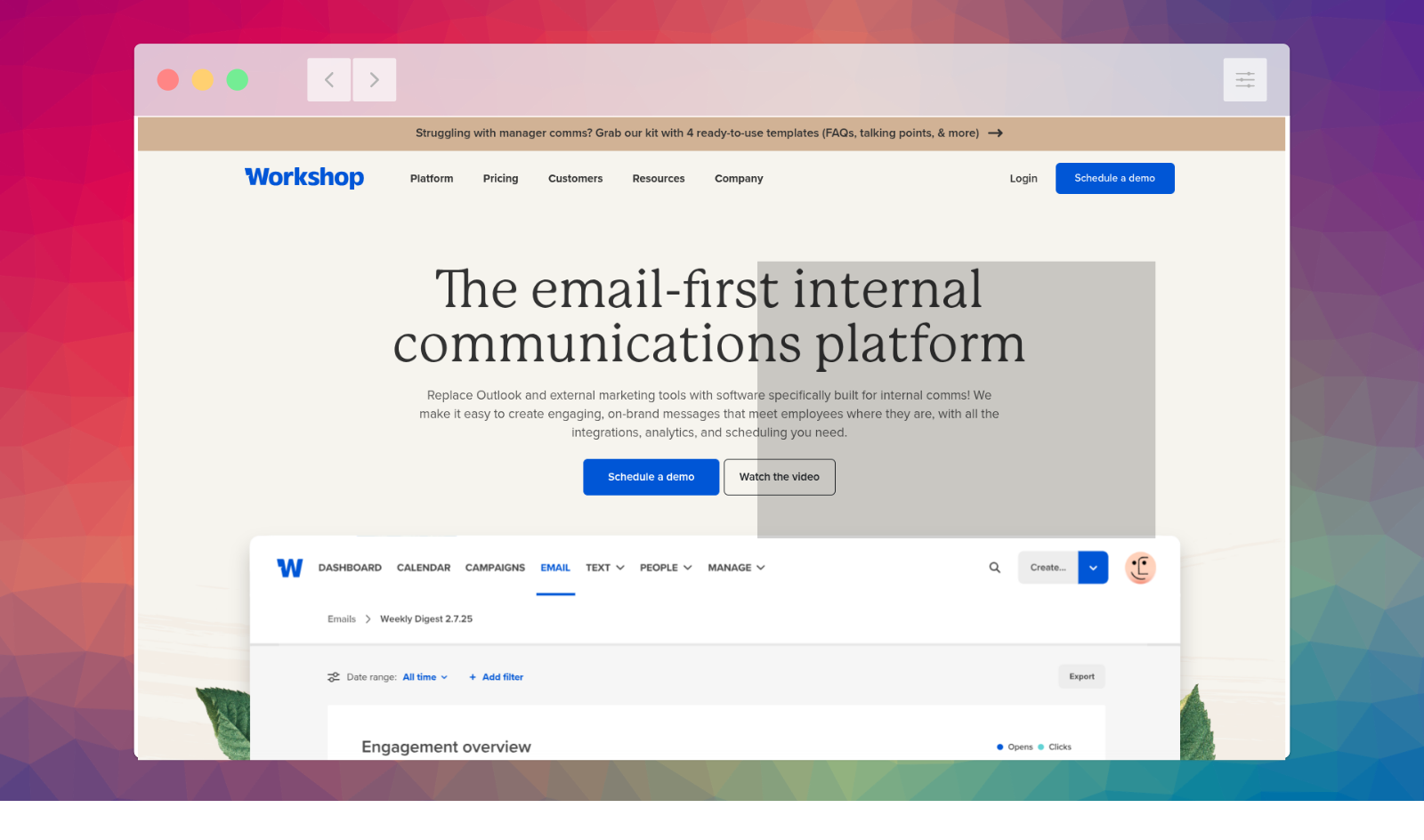 Great for
: Internal company communications and employee messaging.
